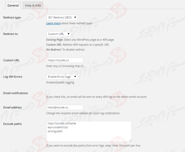 دستیار وردپرس - افزونه 404 to 301