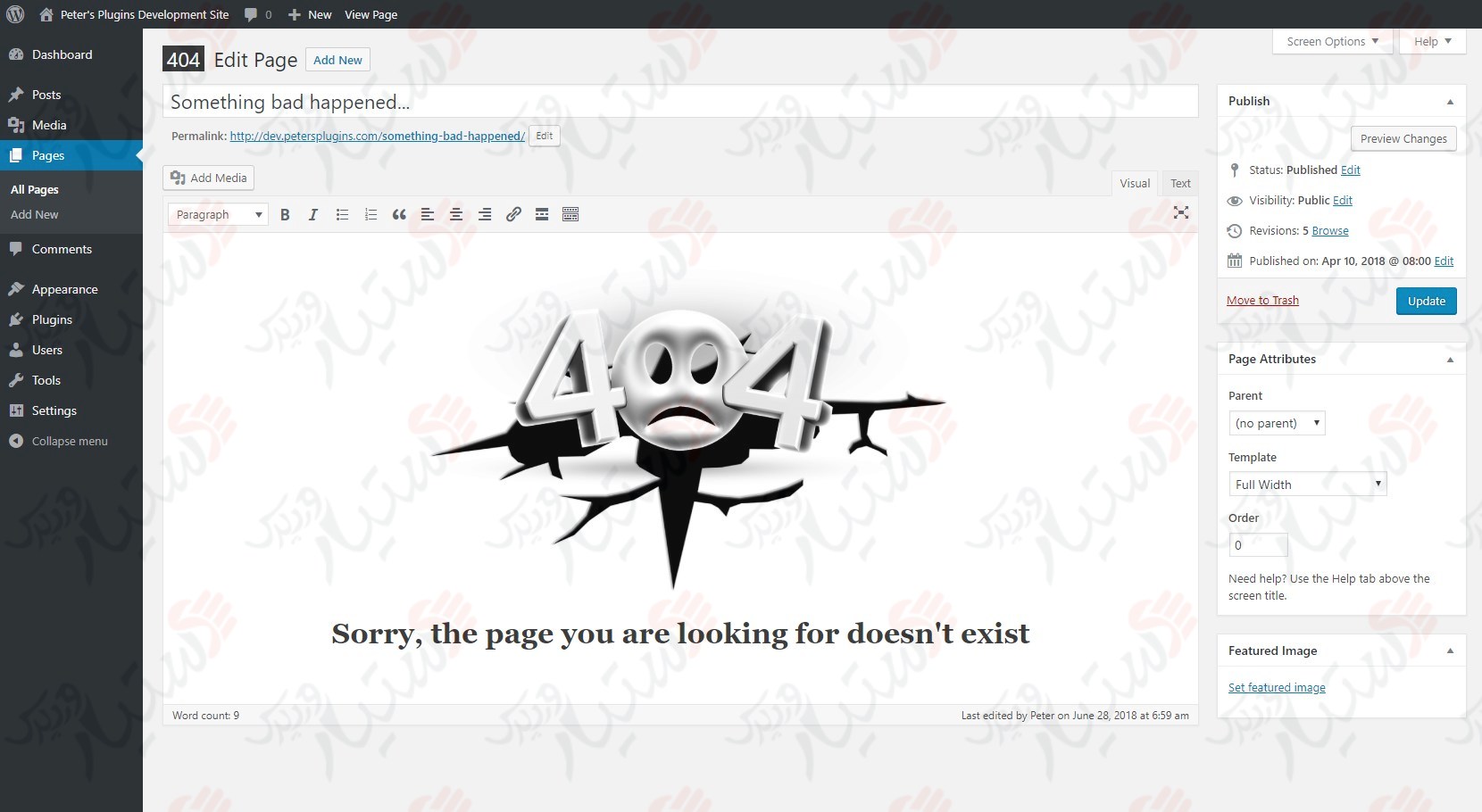دستیار وردپرس - افزونه 404page your smart custom 404 error page