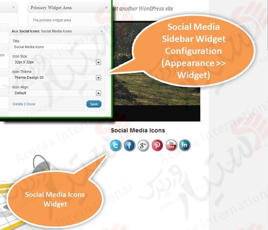 دستیار وردپرس - افزونه Social Media Widget by Acurax