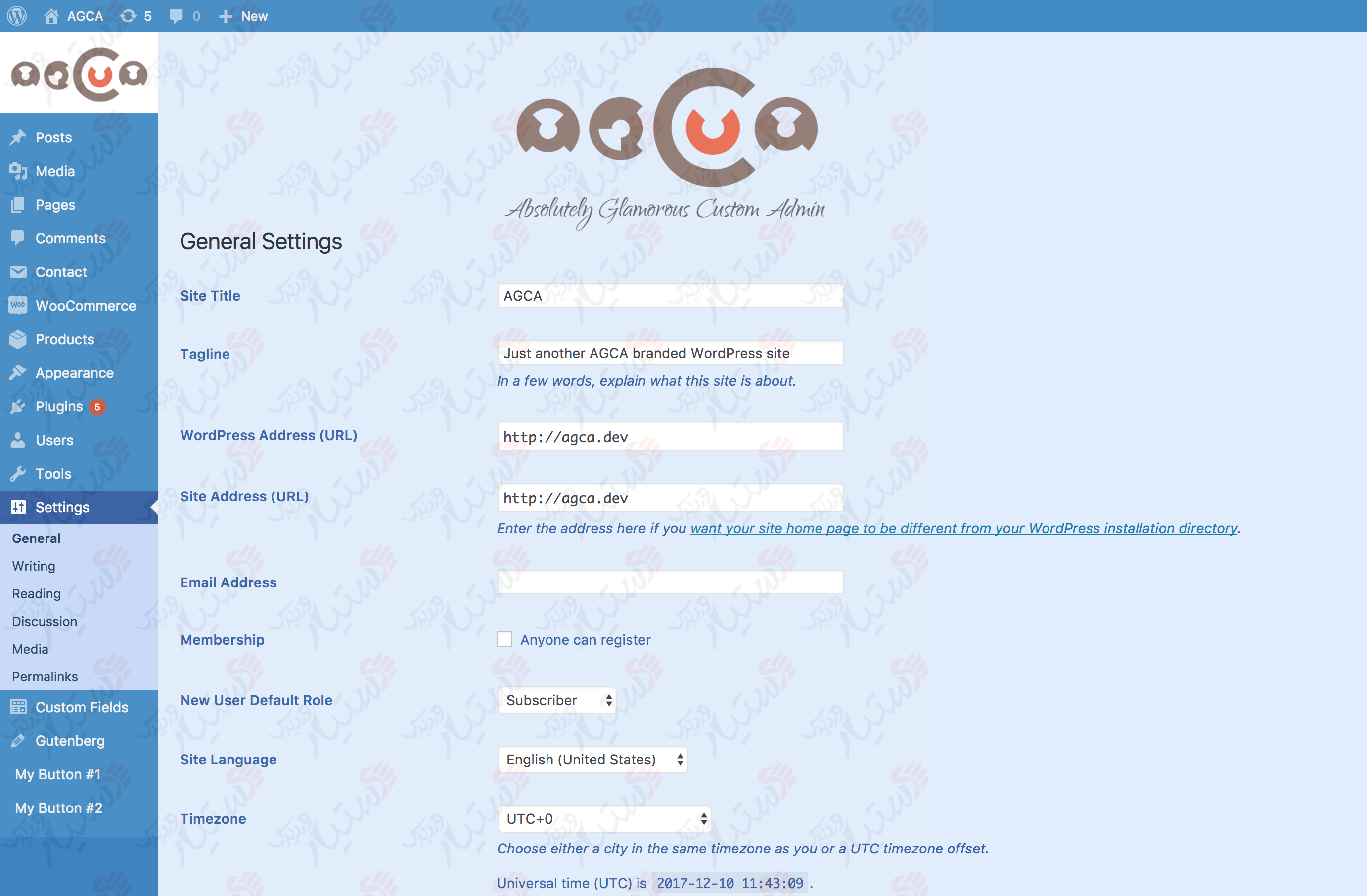 دستیار وردپرس - افزونه Absolutely Glamorous Custom Admin