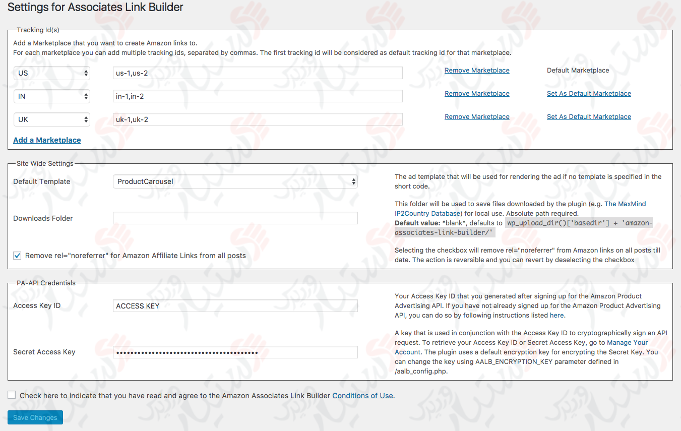 دستیار وردپرس - افزونه Amazon Associates Link Builder