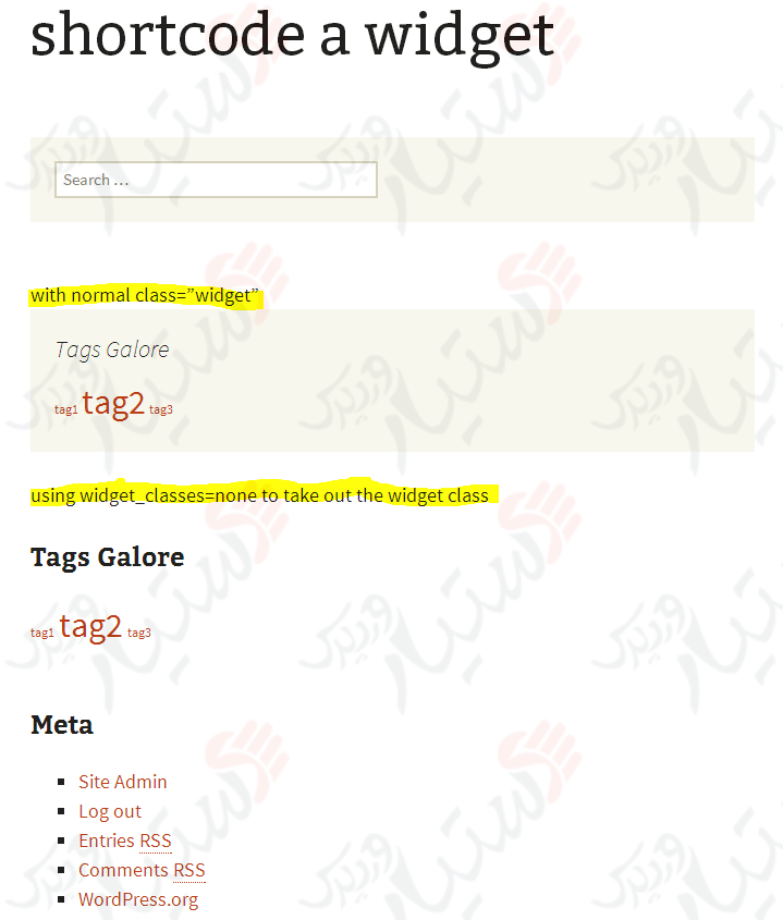 دستیار وردپرس - افزونه amr shortcode any widget