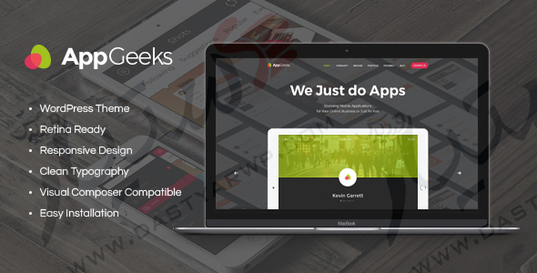 AppGeeks بک قالب بسیار شیک، ریسپانسیو و ساده و  خلاق وردپرس است. برای کسب و کار شخصی و  هم برای وب سایت شرکت های بزرگ بسیار مناسب است.