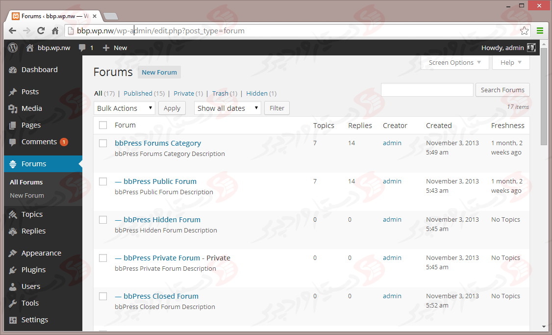 دستیار وردپرس - افزونه bbPress