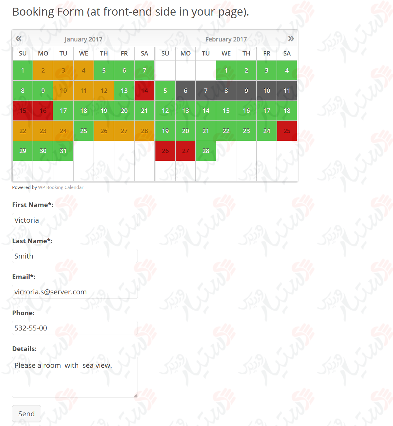 دستیار وردپرس - افزونه Booking Calendar