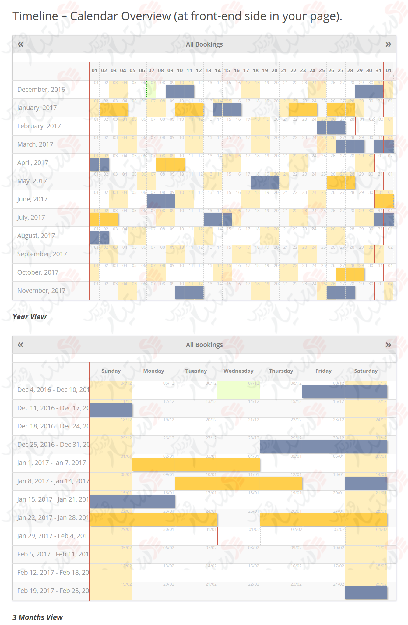 دستیار وردپرس - افزونه Booking Calendar