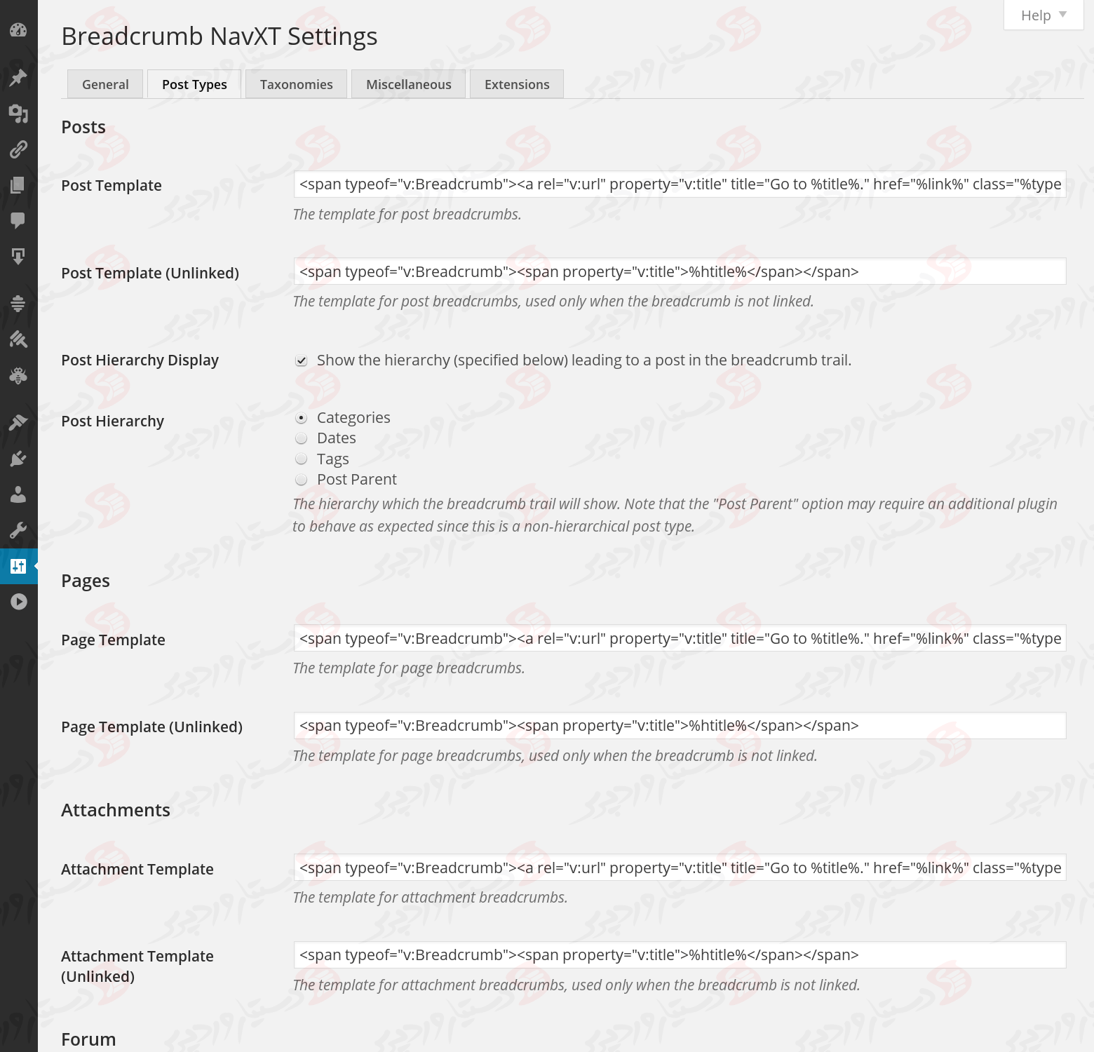 افزونه Breadcrumb NavXT