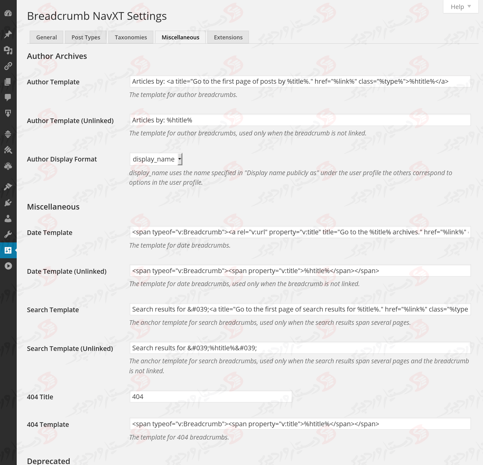 افزونه Breadcrumb NavXT