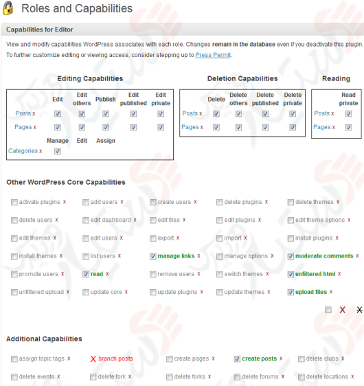 دستیار وردپرس - افزونه Capability Manager Enhanced