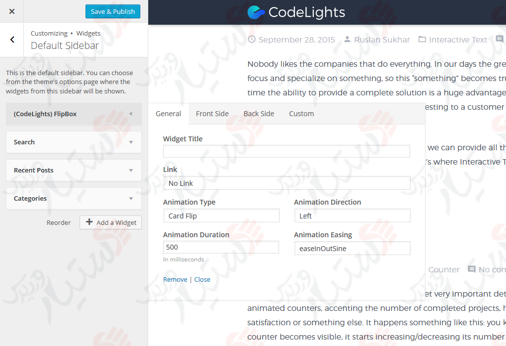 دستیار وردپرس - افزونه SiteOrigin Widgets by CodeLights