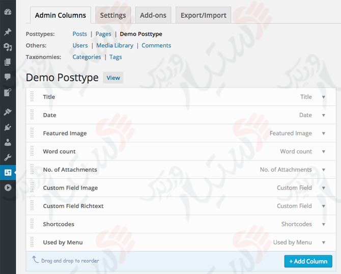 دستیار وردپرس - افزونه Admin Columns