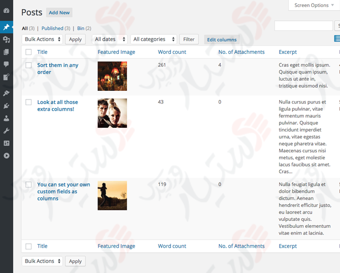 دستیار وردپرس - افزونه Admin Columns