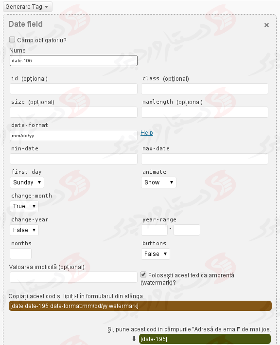 دستیار وردپرس - افزونه Contact Form 7 Datepicker