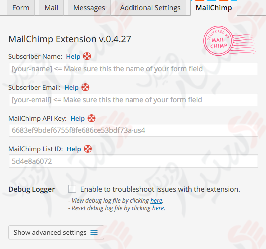 دستیار وردپرس - افزونه Contact Form 7 MailChimp Extension