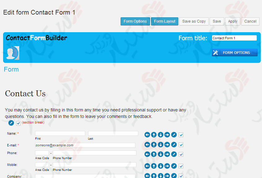 دستیار وردپرس - افزونه Contact Form Builder a plugin for creating contact and feedback forms