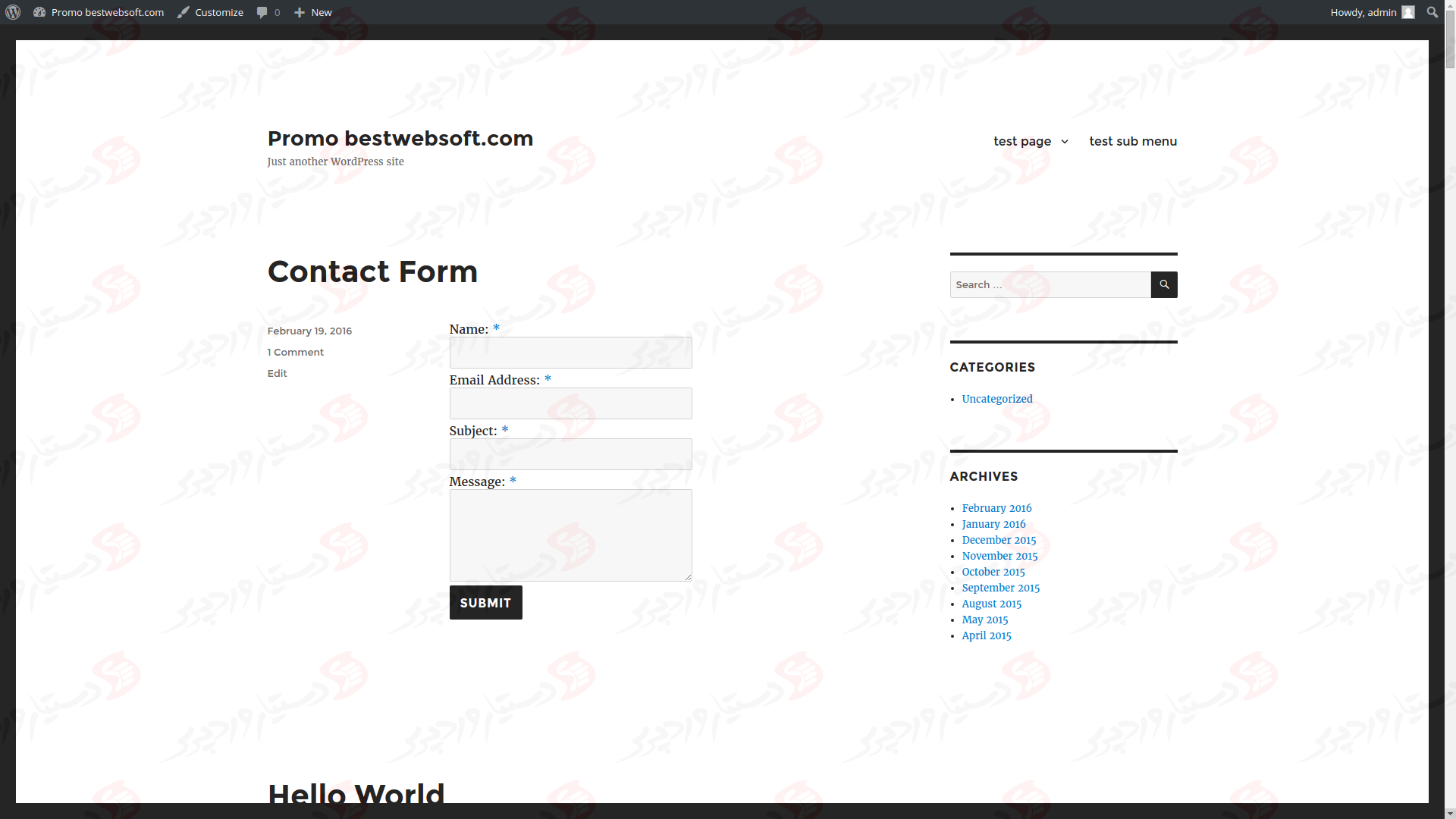 دستیار وردپرس - افزونه Contact Form by BestWebSoft