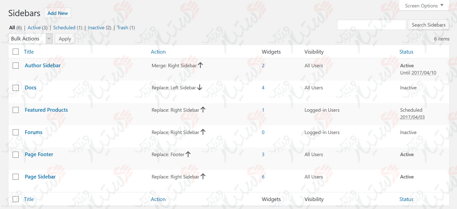 دستیار وردپرس - افزونه Content Aware Sidebars  Unlimited Widget Areas