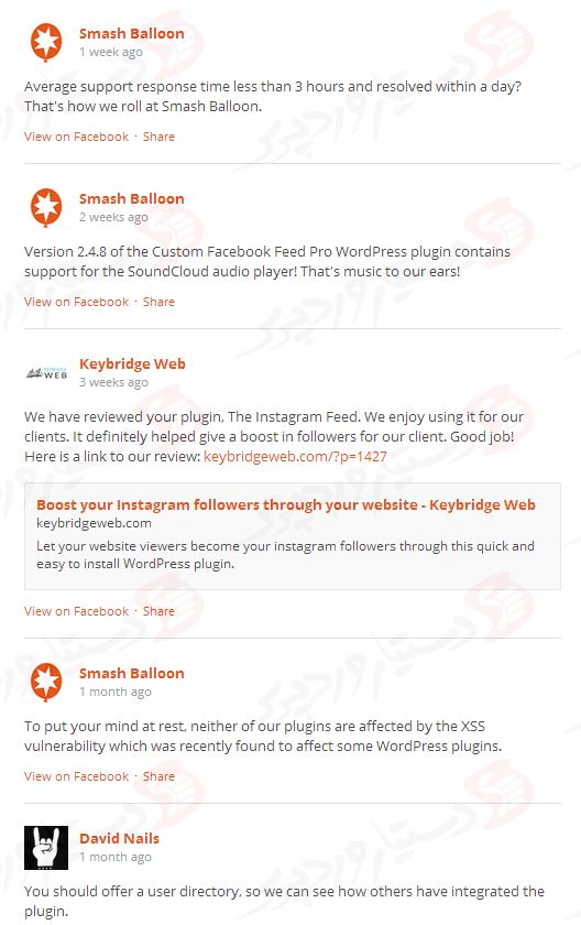 دستیار وردپرس - افزونه Custom Facebook Feed