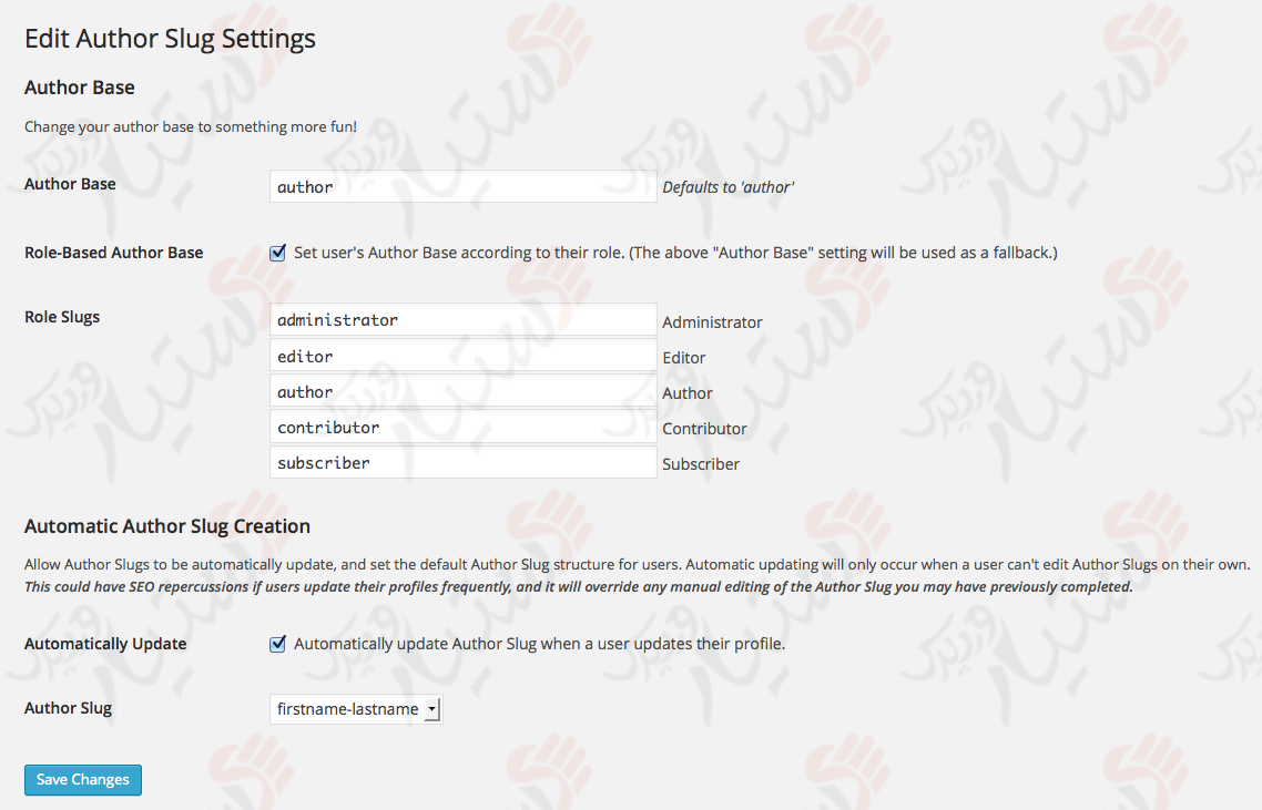دستیار وردپرس - افزونه Edit Author Slug