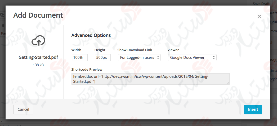 دستیار وردپرس - افزونه Embed Any Document