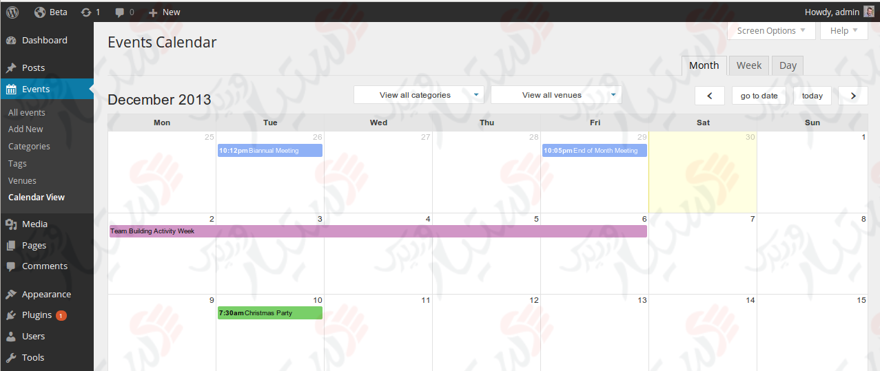 دستیار وردپرس - افزونه Event Organiser