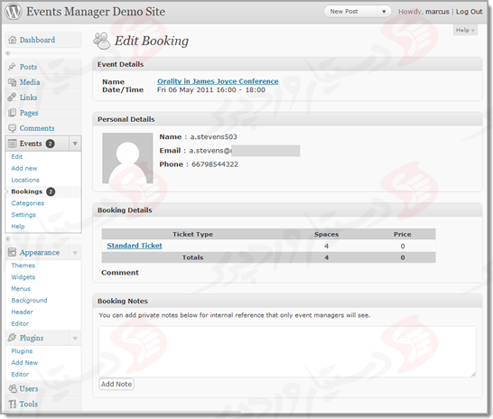 دستیار وردپرس - افزونه Events Manager
