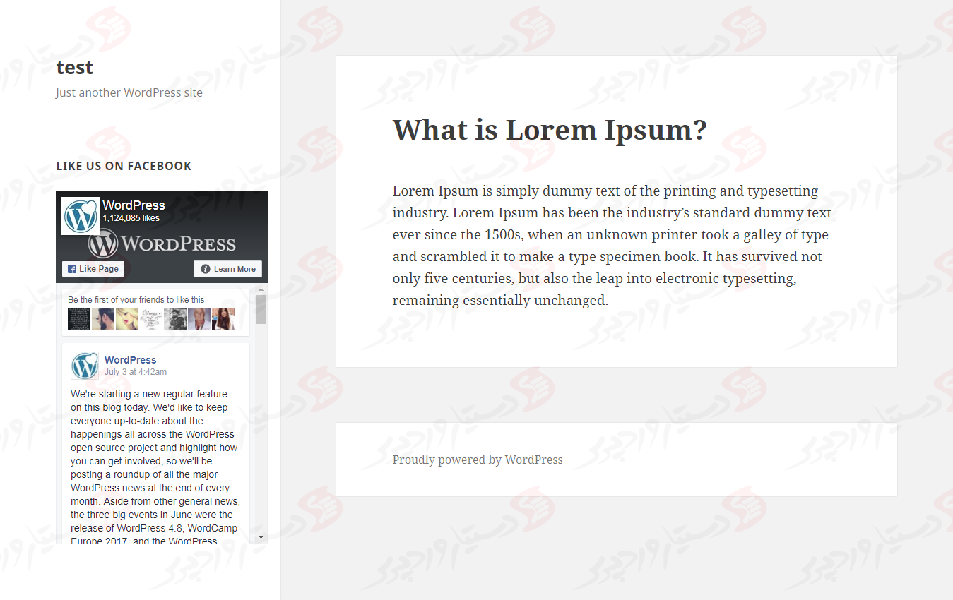 دستیار وردپرس - افزونه Facebook Widget