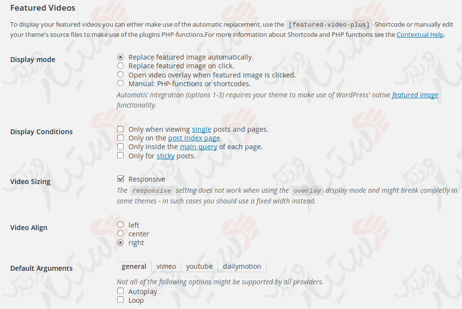 دستیار وردپرس - افزونه Featured Video Plus
