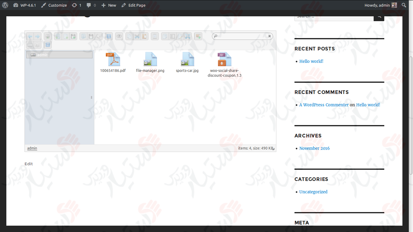 دستیار وردپرس - افزونه File Manager