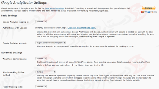 دستیار وردپرس - افزونه Google Analyticator