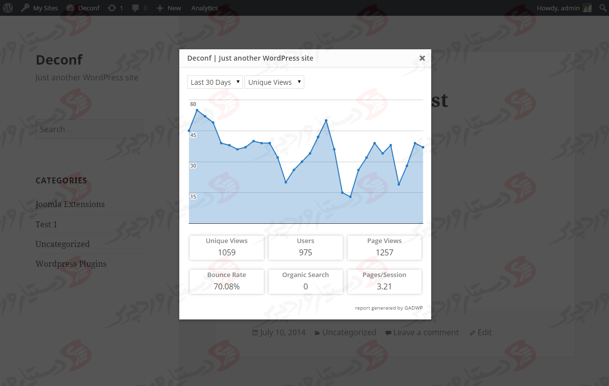 افزونه Google Analytics Dashboard for WP (GADWP)