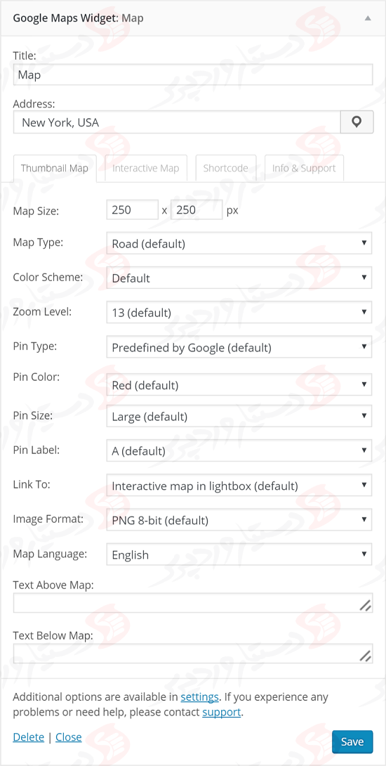 دستیار وردپرس - افزونه Google Maps Widget Ultimate Google Maps Plugin