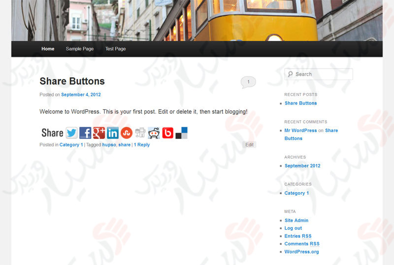 دستیار وردپرس - افزونه Hupso Share Buttons for Twitter, Facebook Google 