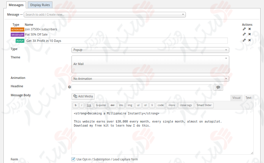 دستیار وردپرس - افزونه Popups, Welcome Bar, Optins and Lead Generation Plugin Icegram