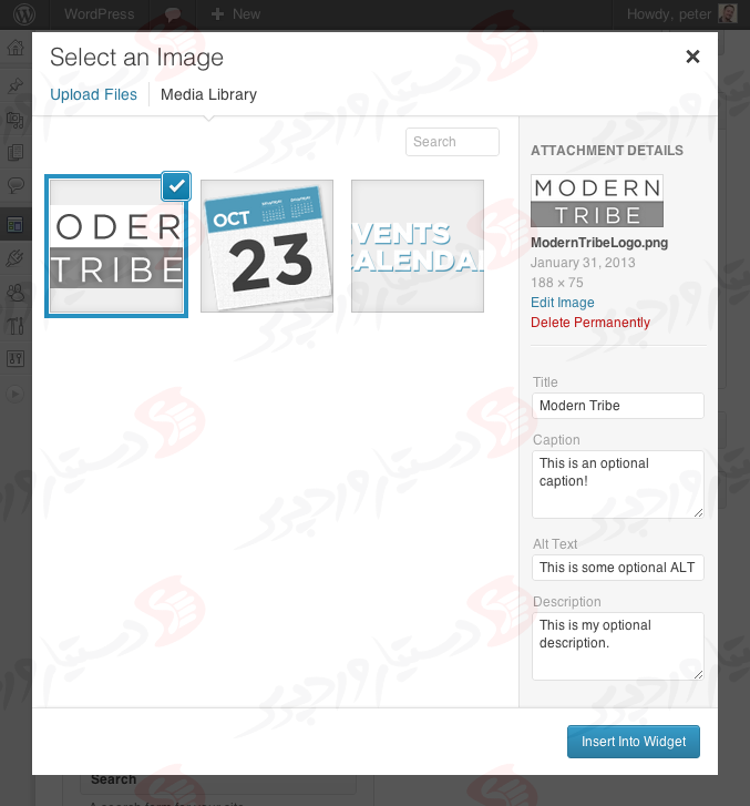 دستیار وردپرس - افزونه Image Widget