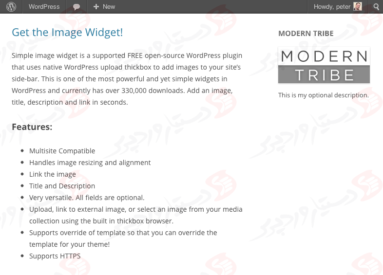 دستیار وردپرس - افزونه Image Widget