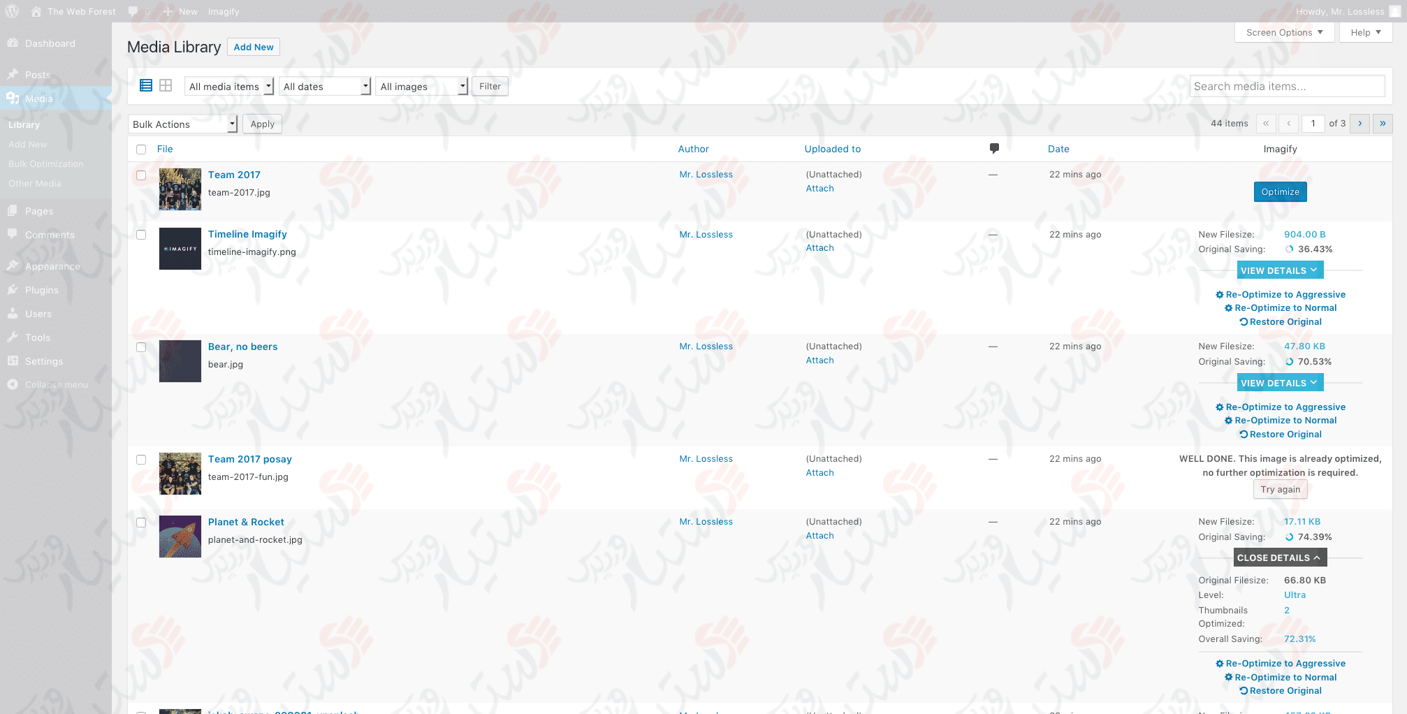 دستیار وردپرس - افزونه Imagify Image Optimizer