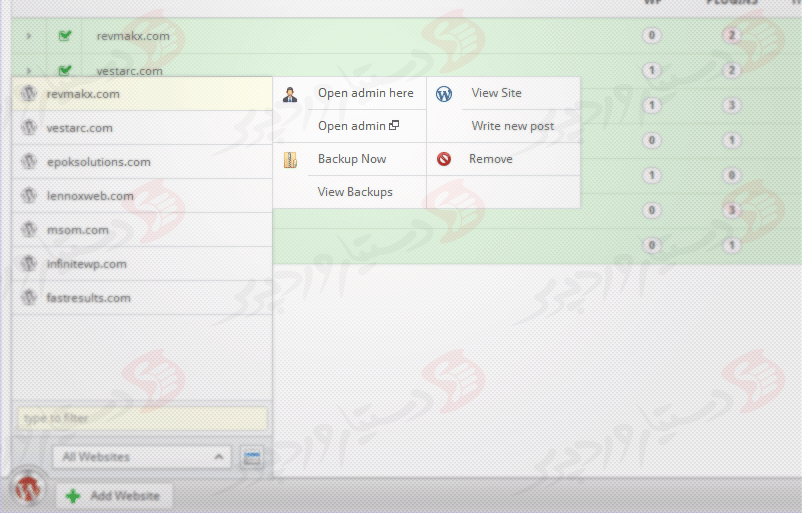 دستیار وردپرس - افزونه InfiniteWP Client