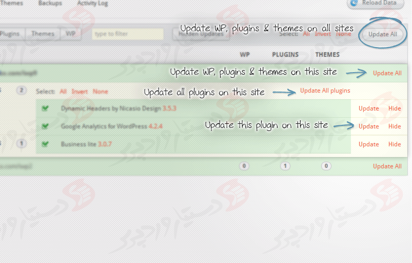 دستیار وردپرس - افزونه InfiniteWP Client