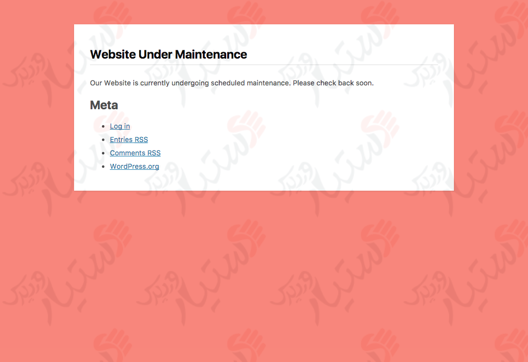 دستیار وردپرس - افزونه Maintenance Mode