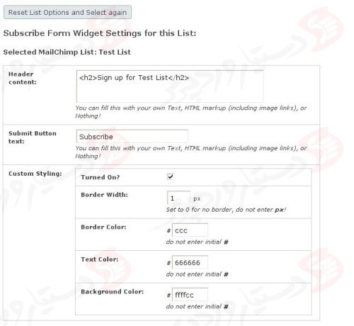 دستیار وردپرس - افزونه MailChimp List Subscribe Form