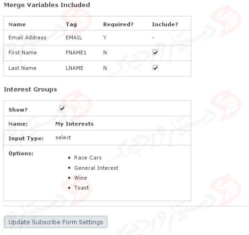 دستیار وردپرس - افزونه MailChimp List Subscribe Form