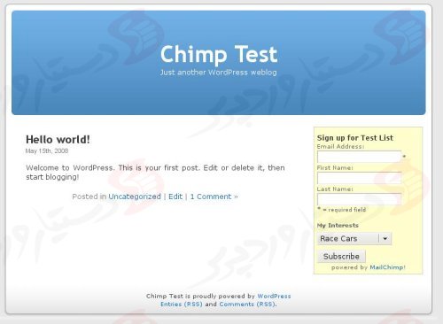 دستیار وردپرس - افزونه MailChimp List Subscribe Form