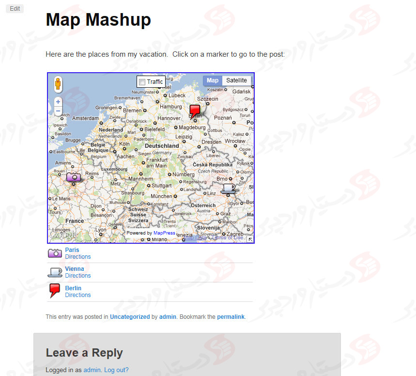 دستیار وردپرس - افزونه MapPress Easy Google Maps
