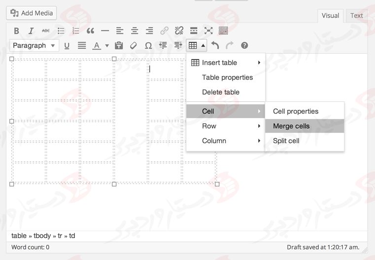 دستیار وردپرس - افزونه MCE Table Buttons