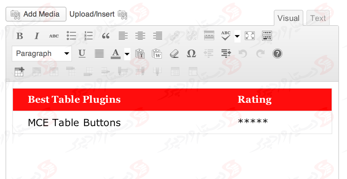 دستیار وردپرس - افزونه MCE Table Buttons