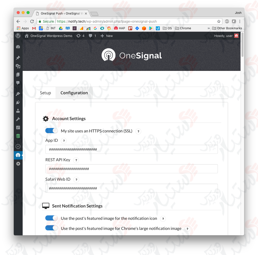 دستیار وردپرس - افزونه OneSignal Web Push Notifications