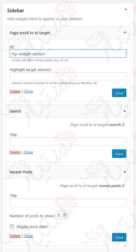 دستیار وردپرس - افزونه Page scroll to id