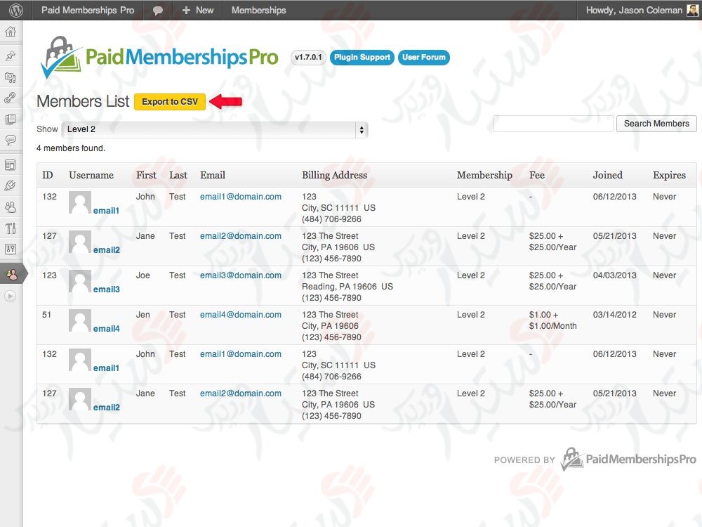 دستیار وردپرس - افزونه Paid Memberships Pro