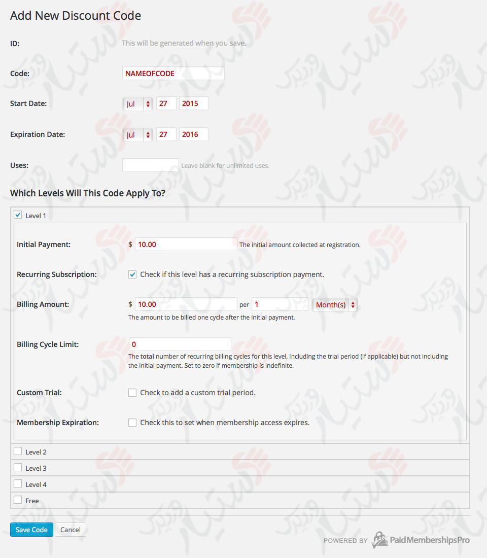 دستیار وردپرس - افزونه Paid Memberships Pro